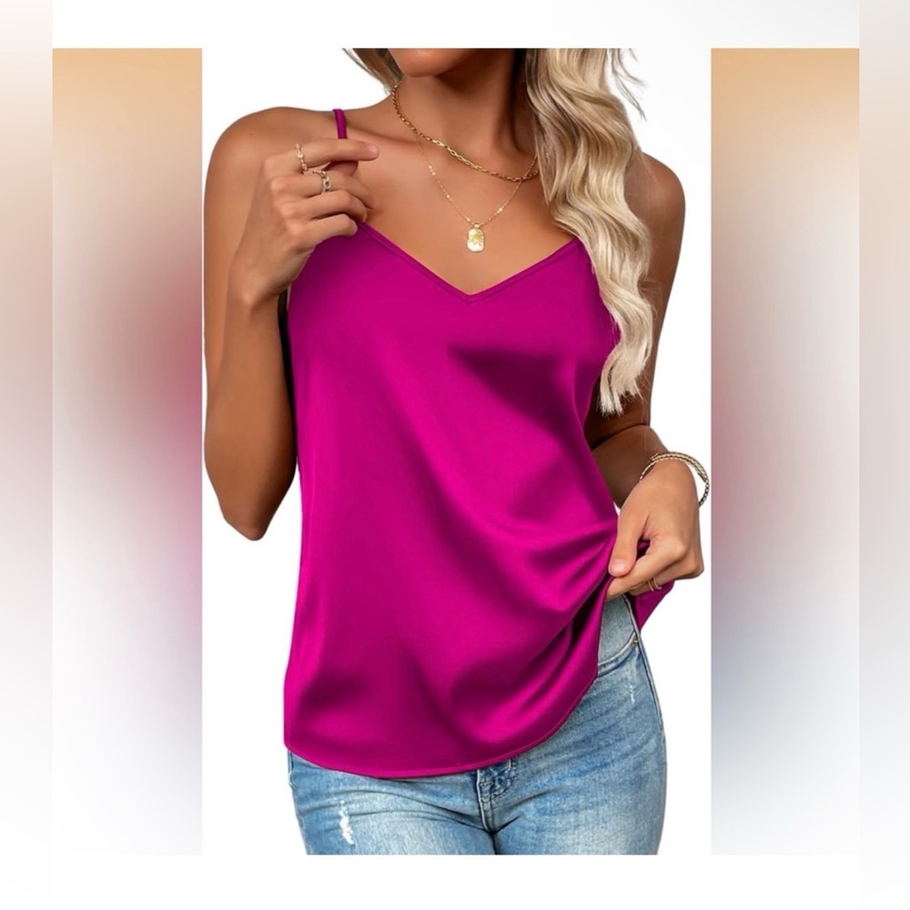 Zeagoo Fuchsia V-Neck Camisole